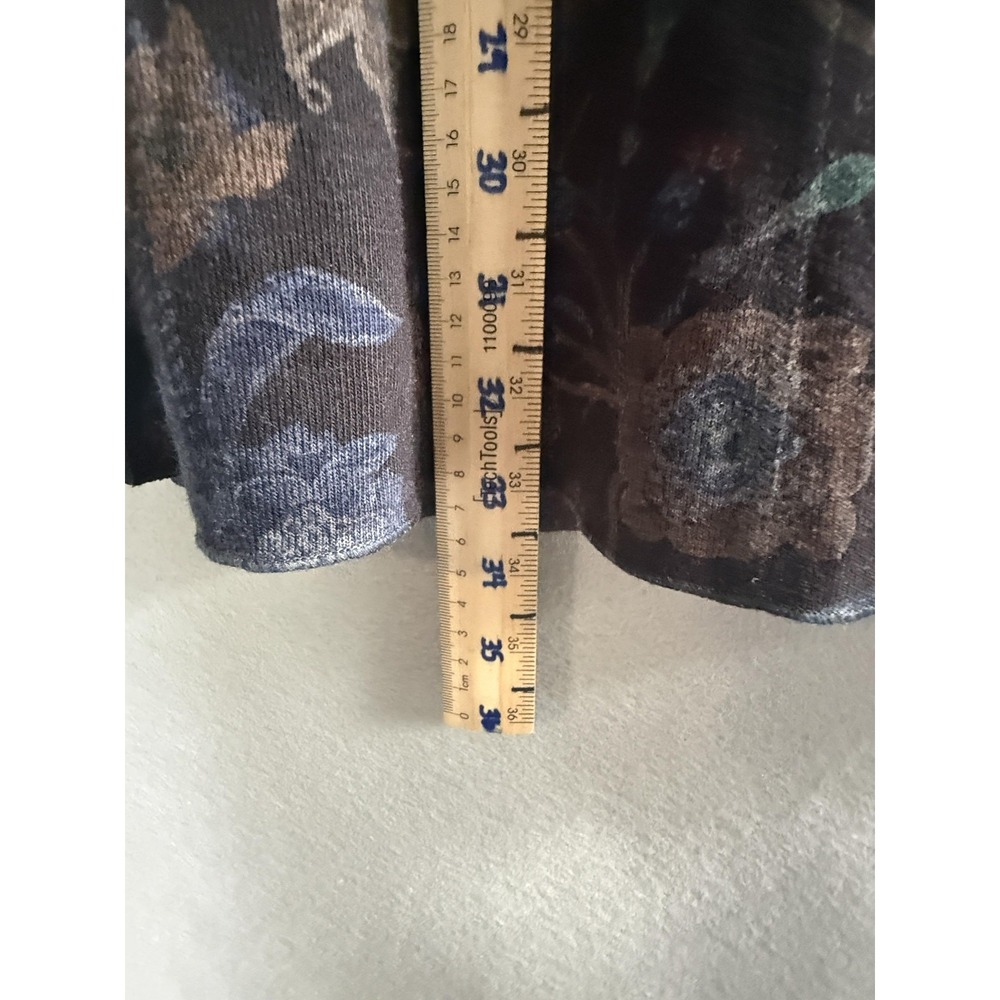Soft Surroundings Skirt Womens XL Black Floral Velvet A-Line Stretch Long USA - Picture 7 of 12
